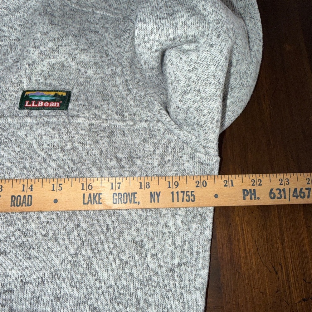 LL Bean 1/4 Snap Sweater Fleece Heathered Gray Hiking Outdoors Womens Medium Reg - Picture 7 of 10